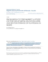 A STUDY on the USE of METAL SILOS for SAFER and BETTER TS ORAGE of GUATEMALAN MAIZE José Rodrigo Mendoza University of Nebraska-Lincoln, Jrodrigomendoza@Gmail.Com