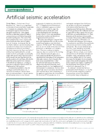 Artificial Seismic Acceleration, Nature Geoscience