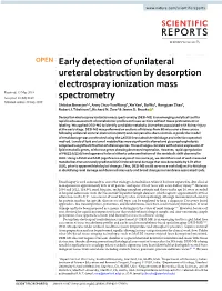 Early Detection of Unilateral Ureteral Obstruction by Desorption