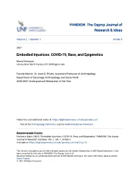 Embodied Injustices: COVID-19, Race, and Epigenetics