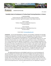 Feasibility Study for Development of Cashew-Based Farming Operations in Vichada J