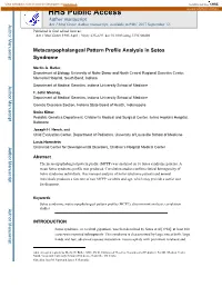 Metacarpophalangeal Pattern Profile Analysis in Sotos Syndrome