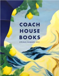 Spring/Summer 2021 Coach House Books