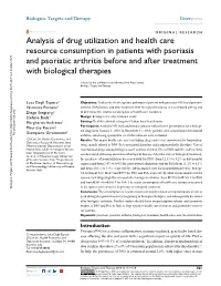 Analysis of Drug Utilization and Health Care Resource Consumption In