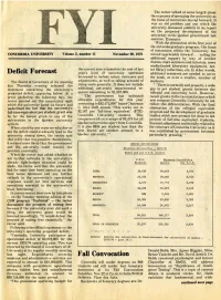 Deficit Forecast Fall Convocation