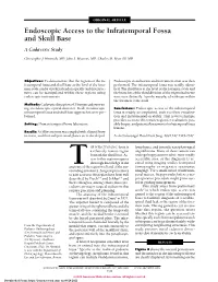 Endoscopic Access to the Infratemporal Fossa and Skull Base a Cadaveric Study