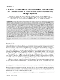 Escalation Study of Filanesib Plus Bortezomib and Dexamethasone in Patients with Recurrent/Refractory Multiple Myeloma