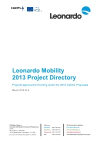 Leonardo Mobility 2013 Project Directory