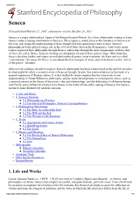Stanford Encyclopedia of Philosophy) Stanford Encyclopedia of Philosophy Seneca