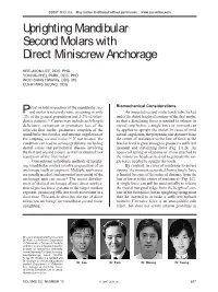Uprighting Mandibular Second Molars with Direct Miniscrew Anchorage