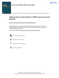 Antisemitism in MPA Classrooms and Beyond