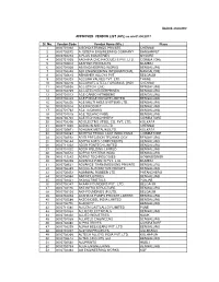 APPROVED VENDOR LIST (AVL) As on 01.04.2017