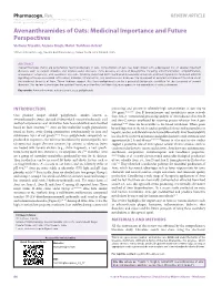 Avenanthramides of Oats: Medicinal Importance and Future Perspectives Vishwas Tripathi, Anjana Singh, Mohd
