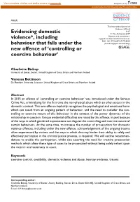 Controlling Or Coercive Behaviour’
