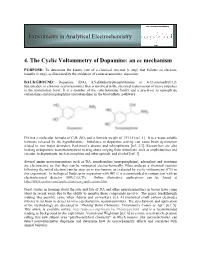 Cyclic Voltammetry of Dopamine: an Ec Mechanism