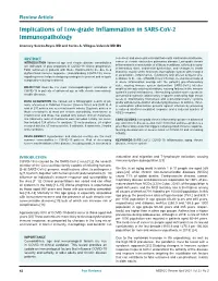 Implications of Low-Grade Inflammation in SARS-Cov-2 Immunopathology