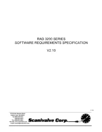 Rad 3200 Series Software Requirements Specification