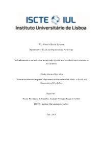 Adjustment to Societal Crisis: a Case Study from the Analysis of Coping Expressions on Social Media