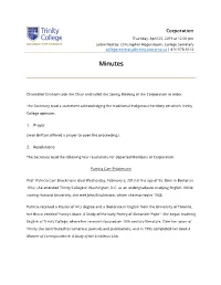 April 25, 2019 at 12:00 Pm Submitted By: Christopher Hogendoorn, College Secretary Collegesecretary@Trinity.Utoronto.Ca | 416-978-3614