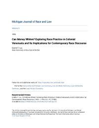 Can Money Whiten? Exploring Race Practice in Colonial Venezuela and Its Implications for Contemporary Race Discourse