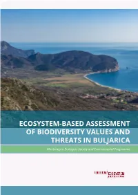 Ecosystem-Based Assessment of Biodiversity Values and Threats in Buljarica