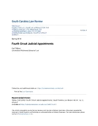 Fourth Circuit Judicial Appointments