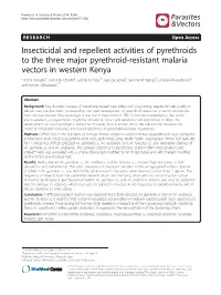 Insecticidal and Repellent Activities of Pyrethroids to the Three Major