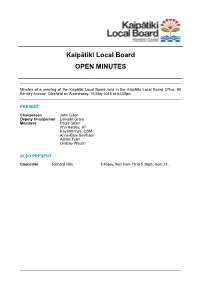 Minutes of Kaipātiki Local Board