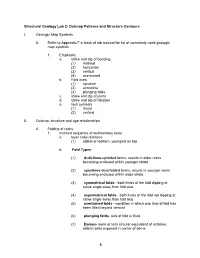 Outcrop Patterns and Structure Contours I. Geologic Map Symbols A. Refer to Appendix F in Back Of