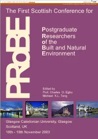 Postgraduate Researchers of the Built and Natural Environment the First