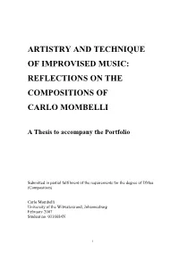 Reflections on the Compositions of Carlo Mombelli