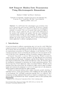 Soft Tempest: Hidden Data Transmission Using Electromagnetic Emanations