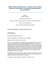 Water Quality Assessments - a Guide to Use of Biota, Sediments and Water in Environmental Monitoring - Second Edition