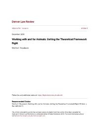 Working with and for Animals: Getting the Theoretical Framework Right