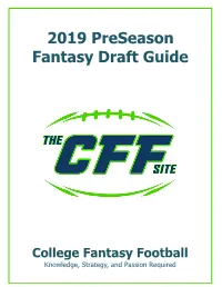 2019 Preseason Fantasy Draft Guide
