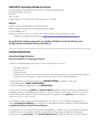 CIXD 6010: Interaction Design for Service
