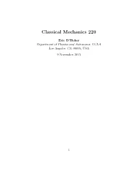 Classical Mechanics 220