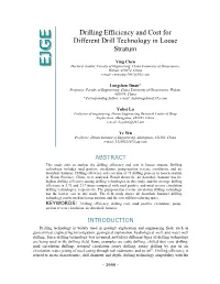 Drilling Efficiency and Cost for Different Drill Technology in Loose Stratum