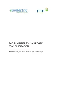 DSO PRIORITIES for SMART GRID STANDARDISATION ------A EURELECTRIC / EDSO for Smart Grid Joint Position Paper