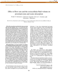 Effect of Flow Rate and the Extracellular Fluid Volume on Proximal Urate and Water Absorption