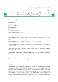 Genetic Variability in a Holstein Population Using SNP Markers and Their Use for Monitoring Mating Strategies