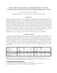 Interaction of Image Noise, Spatial Resolution, and Low Contrast Fine