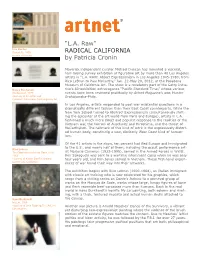 “L.A. Raw” RADICAL CALIFORNIA by Patricia Cronin