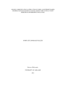 Online Communication Satisfaction in Using an Internet-Based Information Management System Among Employees at Four Research Universities in Malaysia