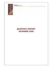 Quarterly Report December 2008