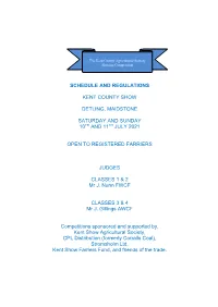 Schedule and Regulations Kent County Show Detling