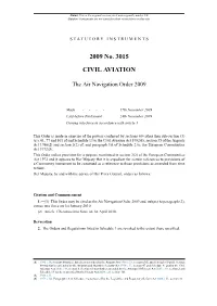 The Air Navigation Order 2009
