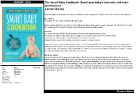 The Smart Baby Cookbook: Boost Your Baby's Immunity and Brain Development Lauren Cheney