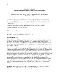 1 from Text to Thought How Analyzing Language Can Advance