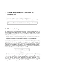 1 Some Fundamental Concepts for Semantics